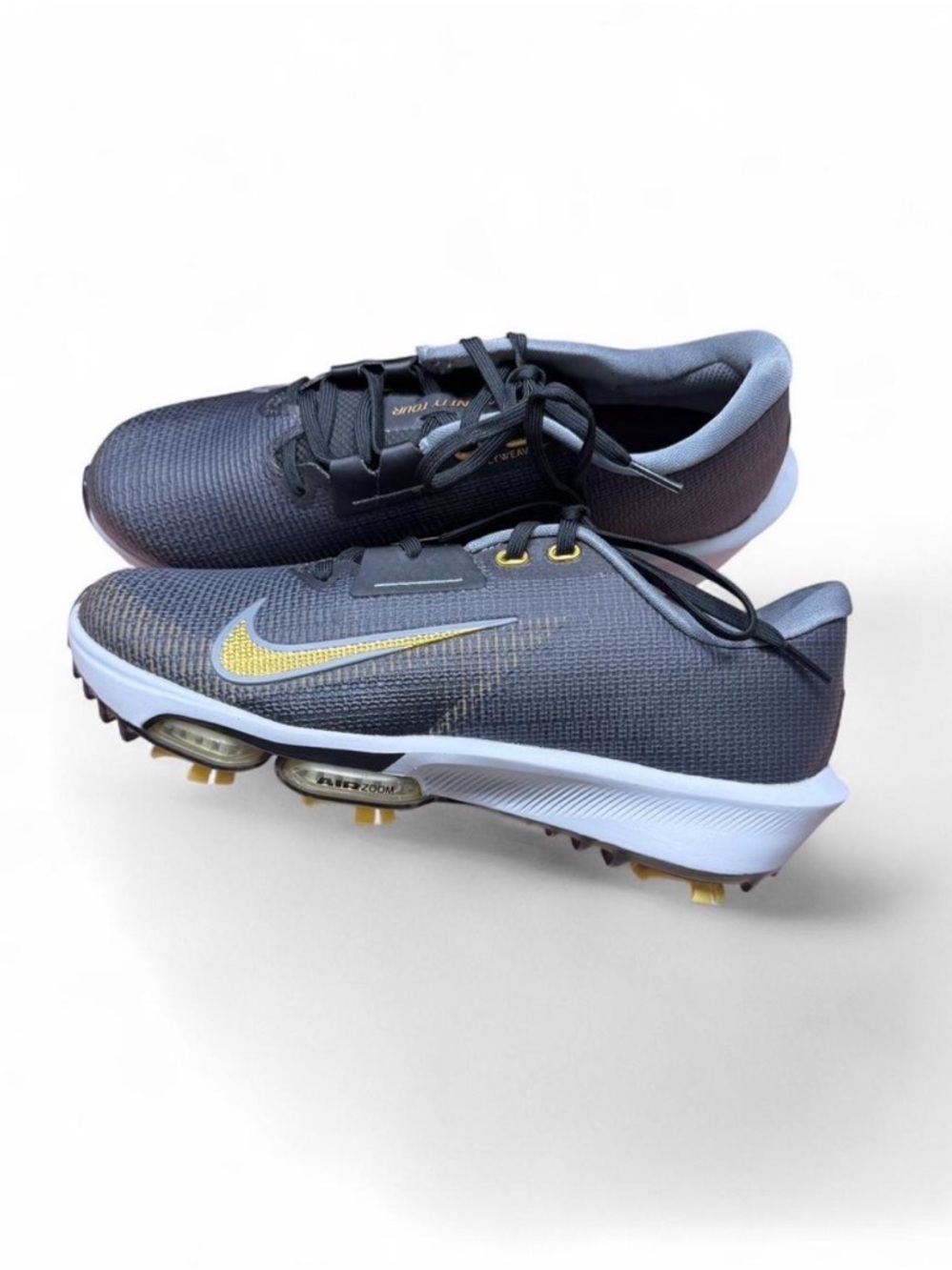NIKE Air Zoom Infinity Tour 2 Golf Black Gold Grey Mens size 8.5 FD0217-003